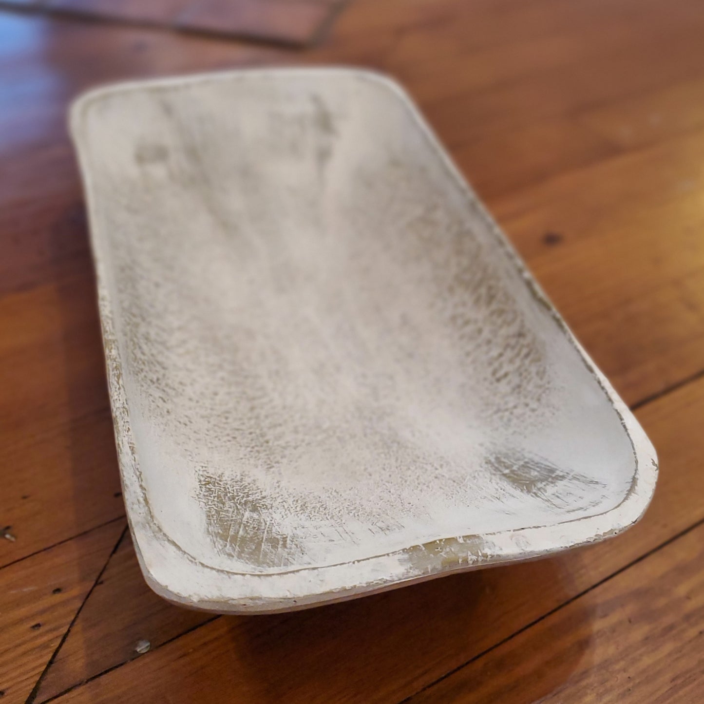 Whitewash Centerpiece Decorative Dough Bowl