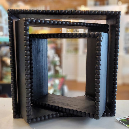 Black Beaded-Edge Shadow Box Wall Shelf (varies)