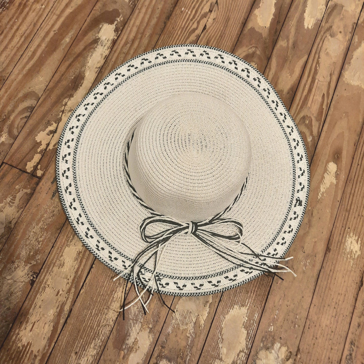 Sun Hat White with Black Detailing