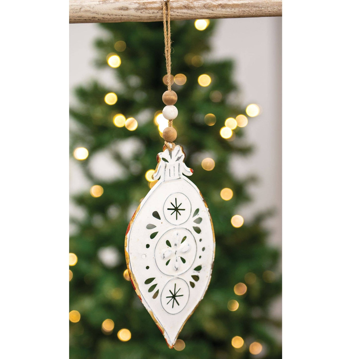 Shabby Chic Metal Teardrop Ornament