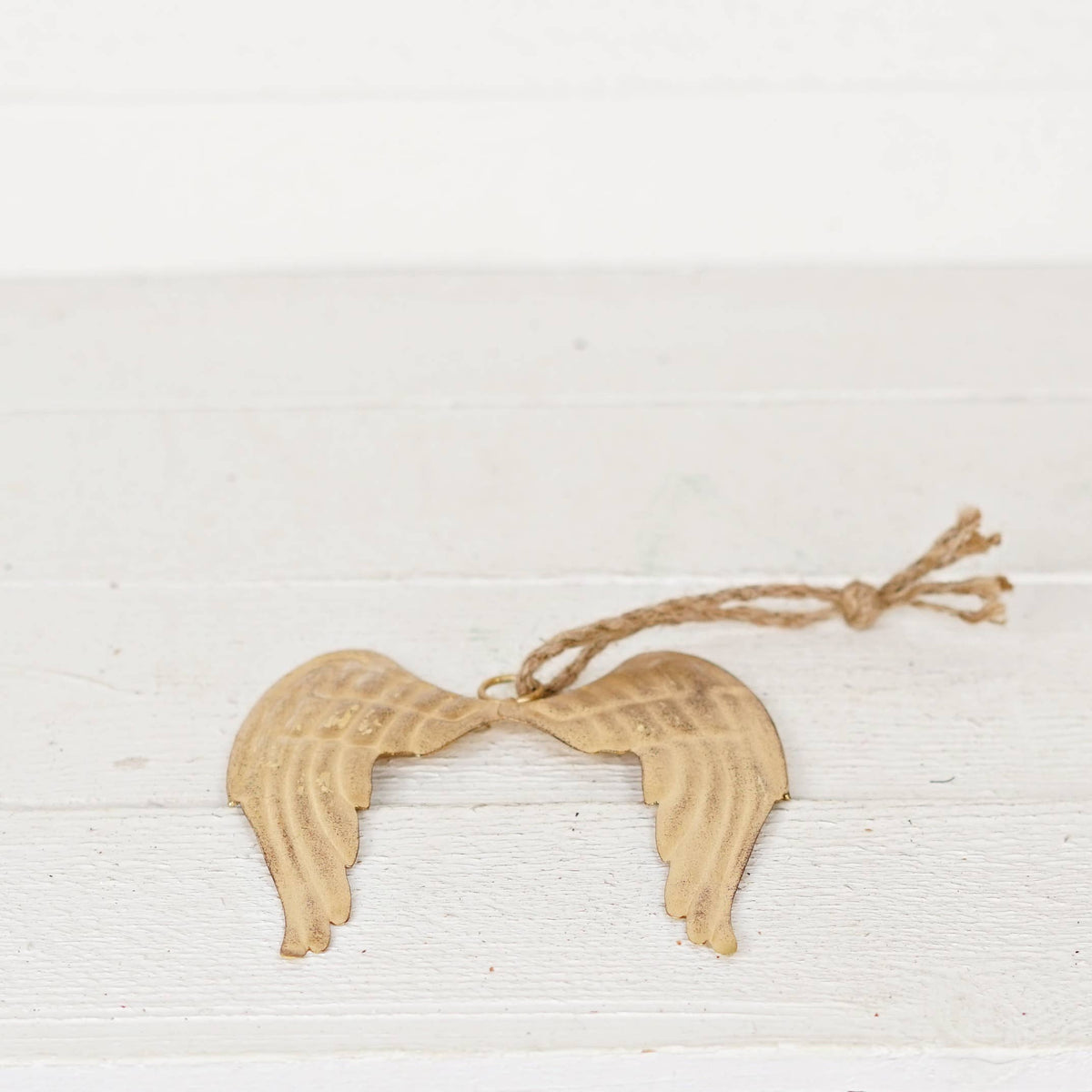Antique Gold Metal Angel Wing Ornament