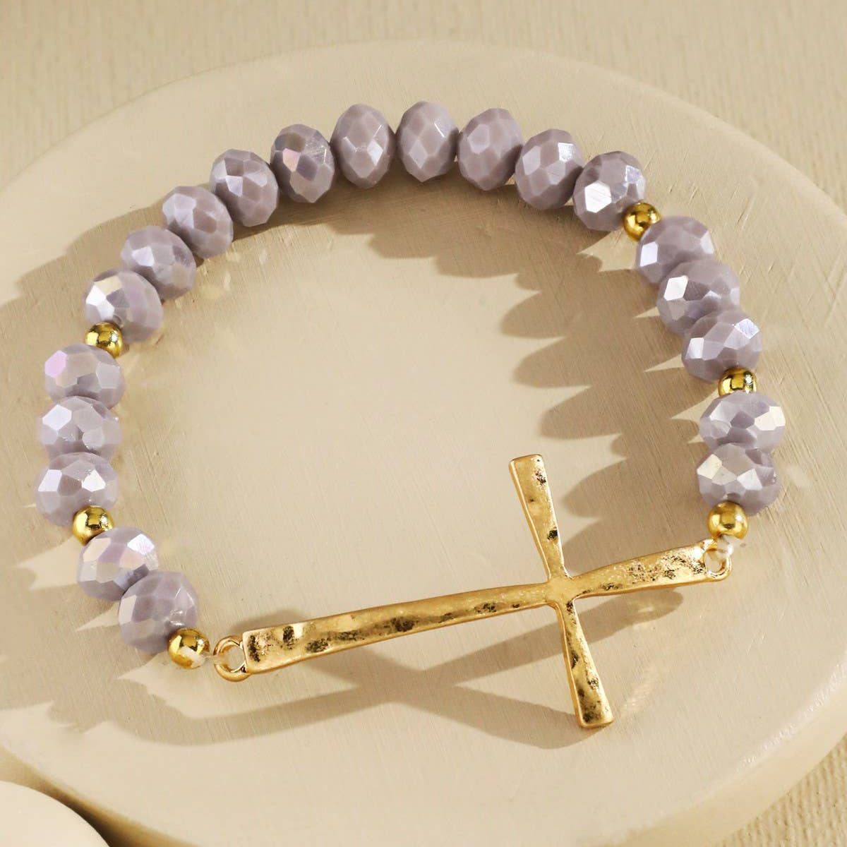 Beaded Cross Stretch Bracelet