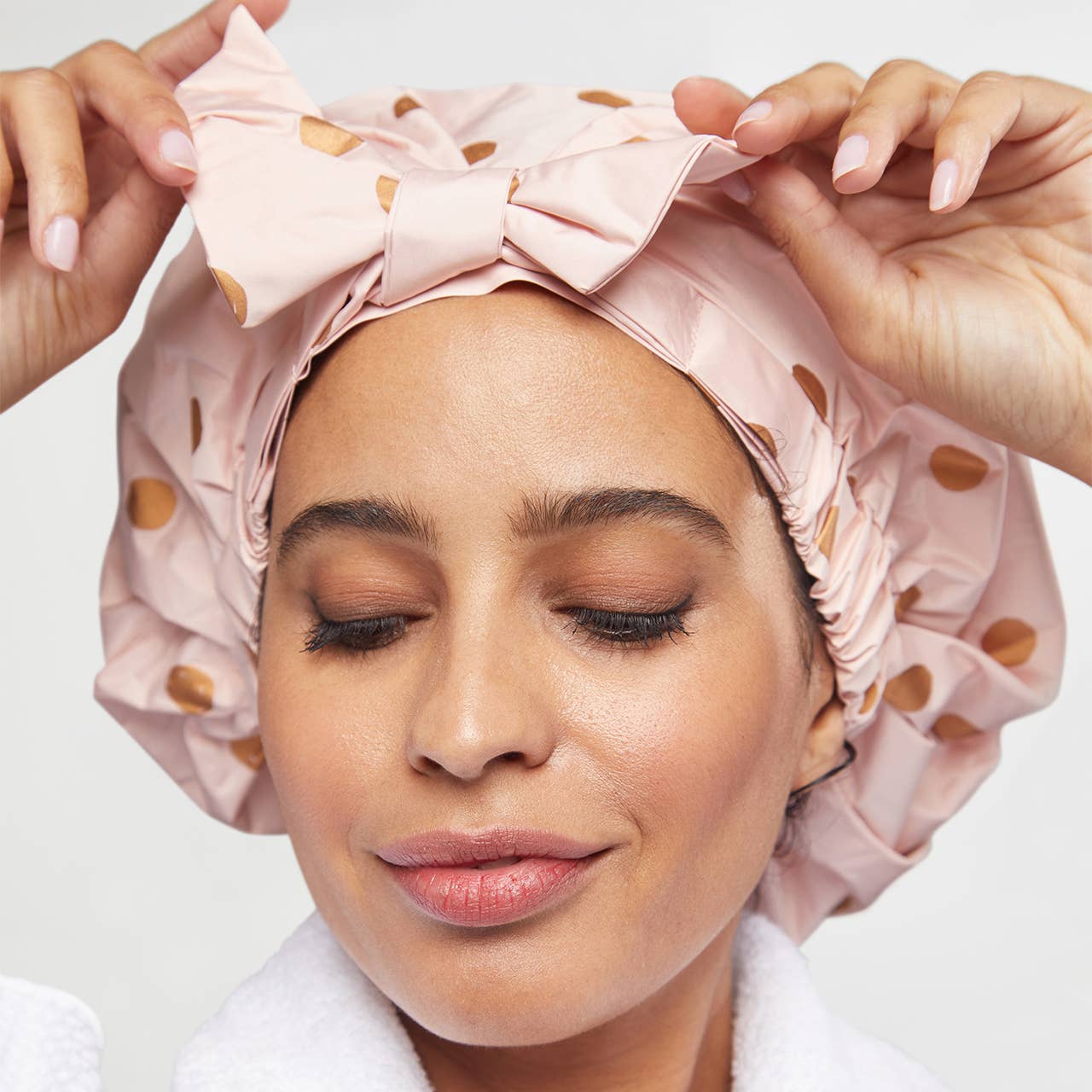 CC Luxury Shower Cap - Blush Dot