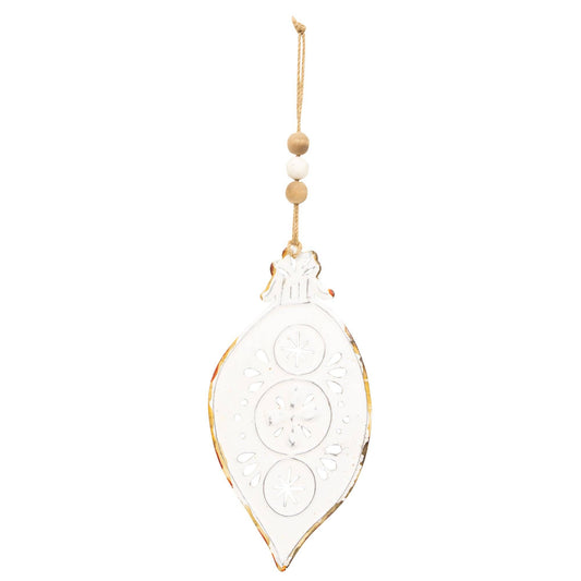 Shabby Chic Metal Teardrop Ornament