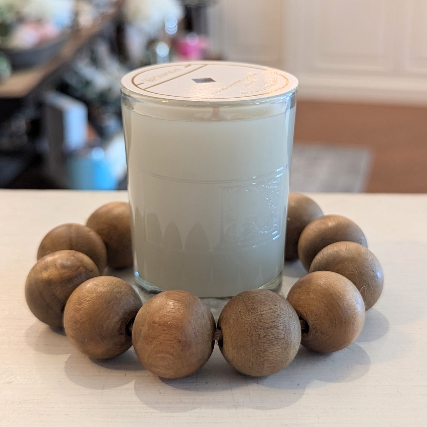 Wood Bead Candle Ring (varies)