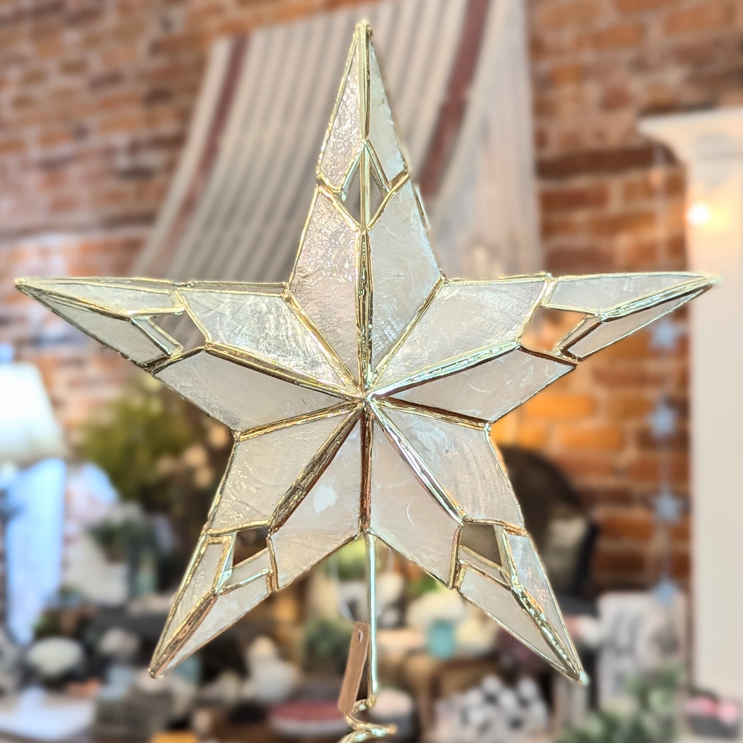 TC Mother-of-Pearl Handcrafted Double-Sided Star Tree Topper