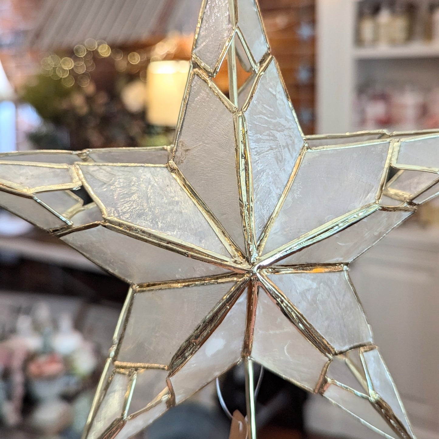 TC Mother-of-Pearl Handcrafted Double-Sided Star Tree Topper