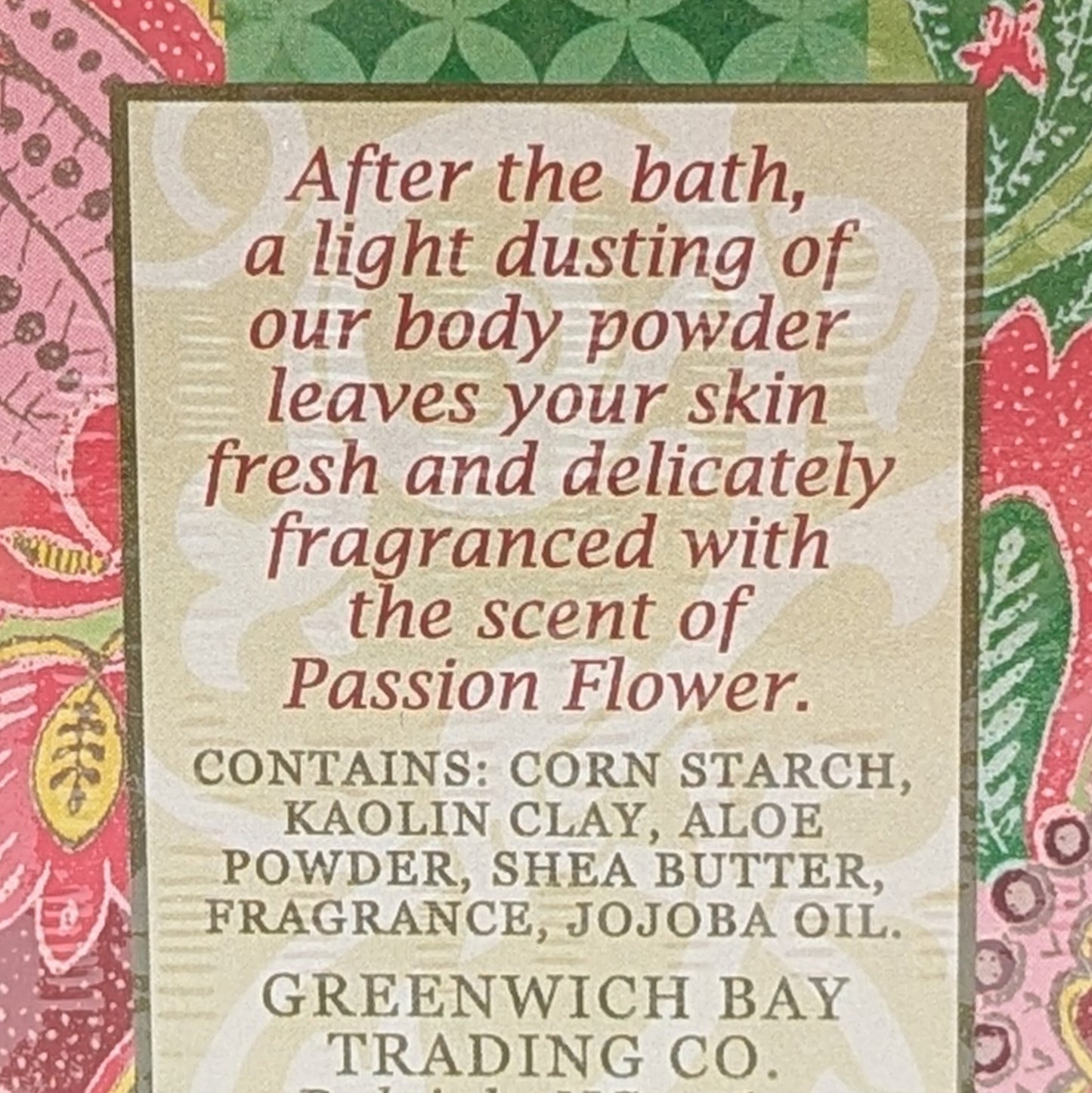 GB 4oz Dusting Powder - Passion Flower & Olive Oil
