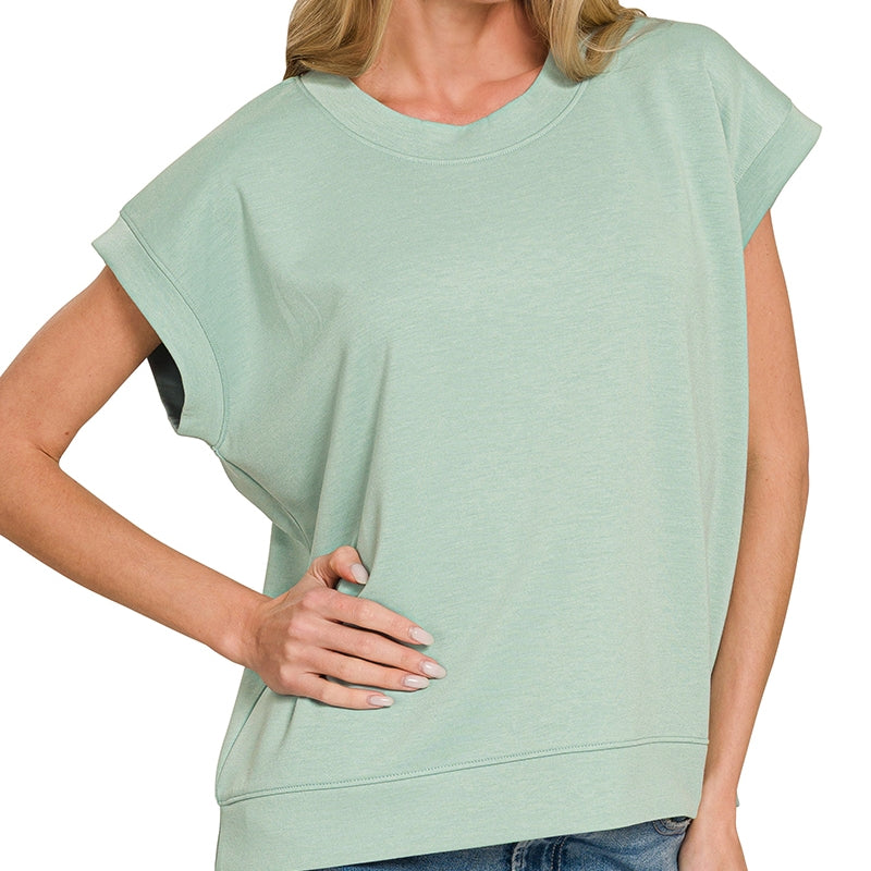 Dusty Green Scuba Short Sleeve Pullover