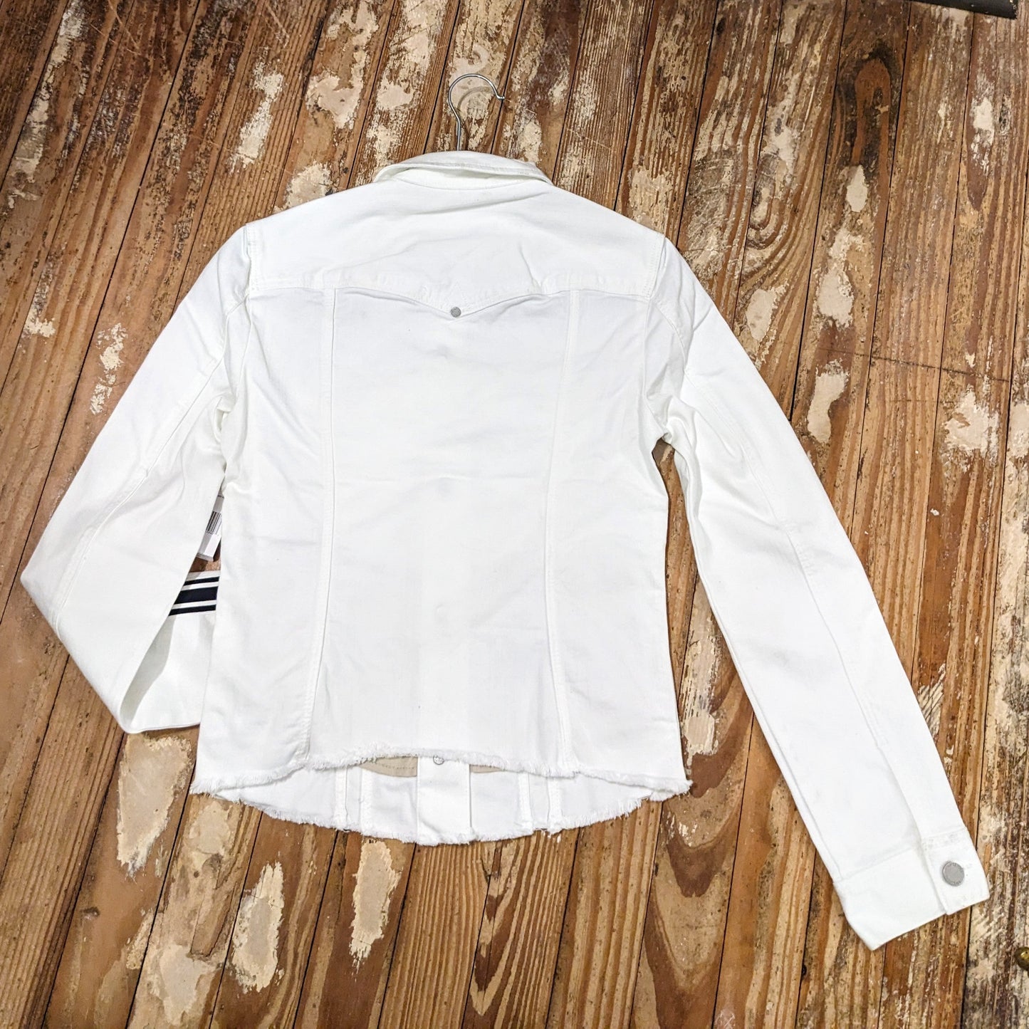 White Striped Denim Trucker Jacket