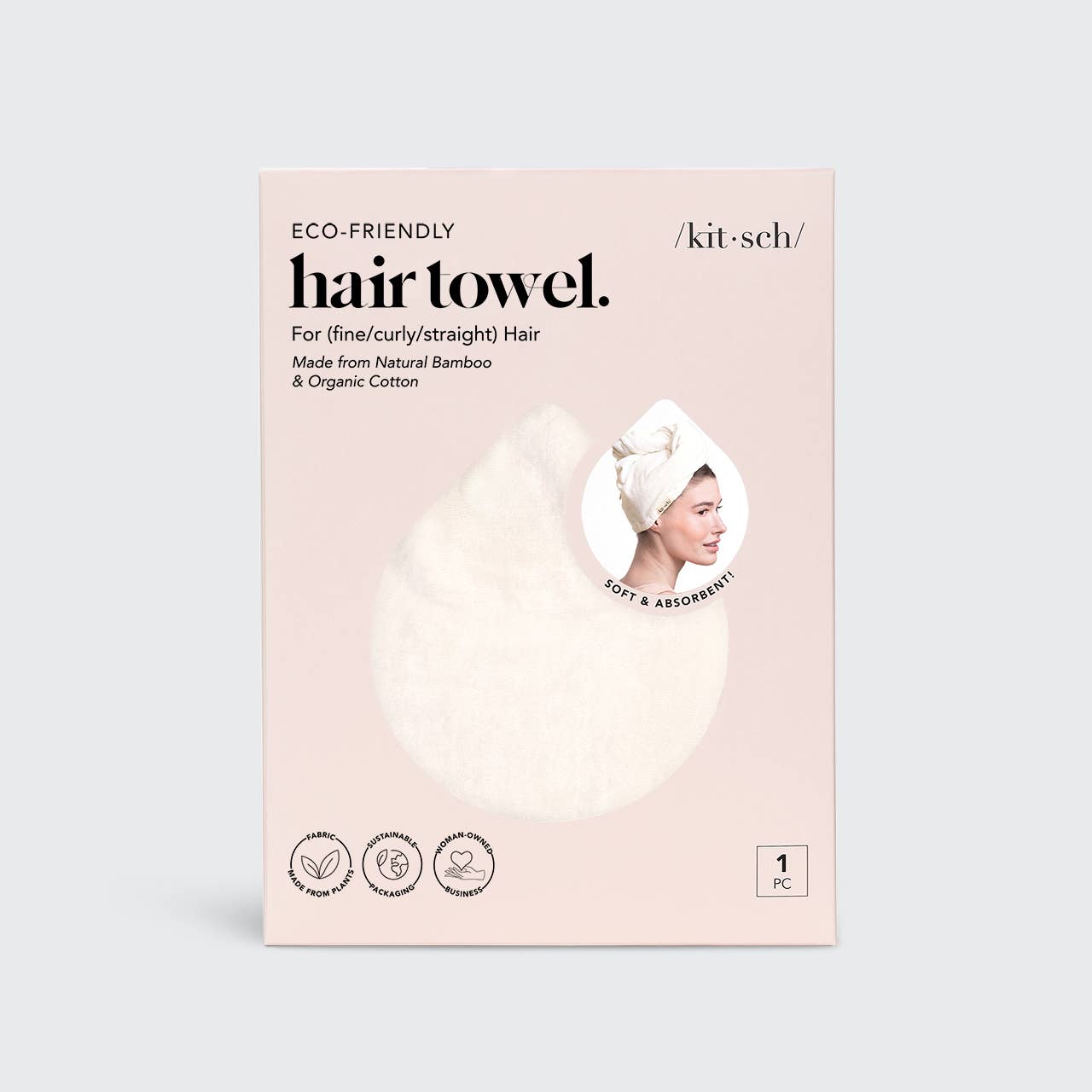 CC Quick Dry Hair Towel Turban - Ivory