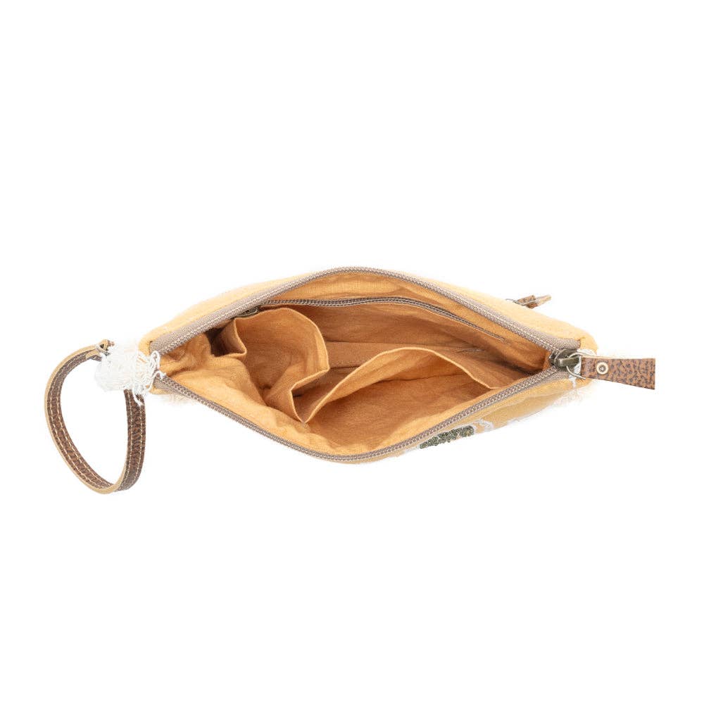 CC Amber Harvest Embroidered Pouch in Sunshine Tan 12808
