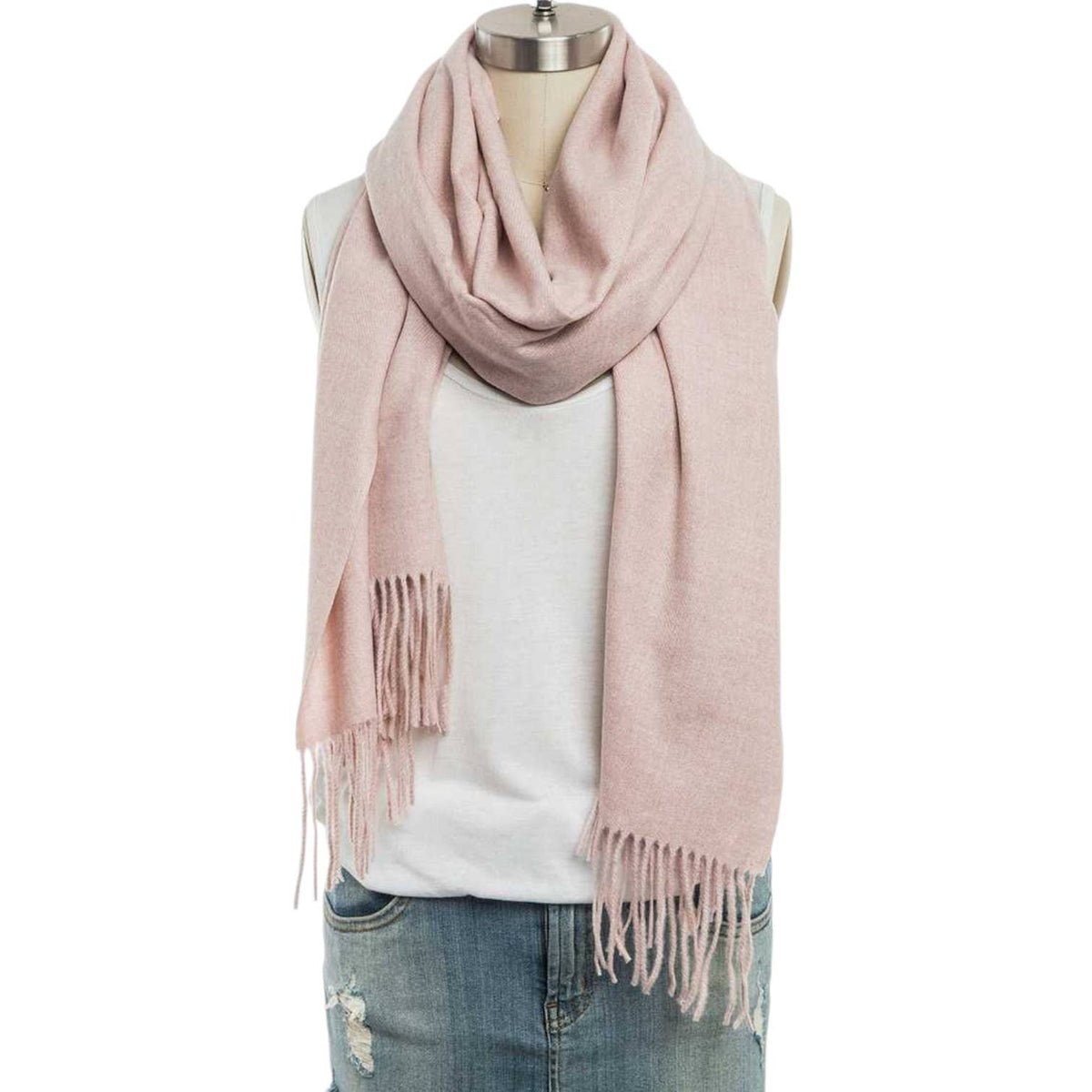 Large Cashmere Feel Fashion Scarf in Pink