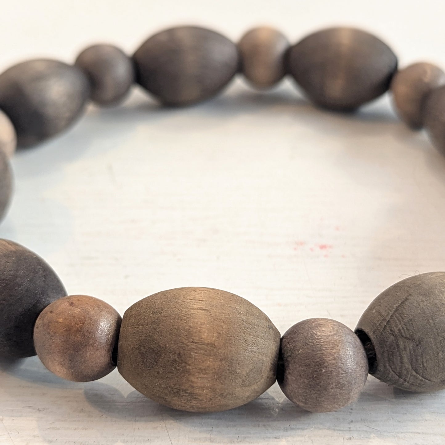 Wooden Round & Oval Bead Candle Ring