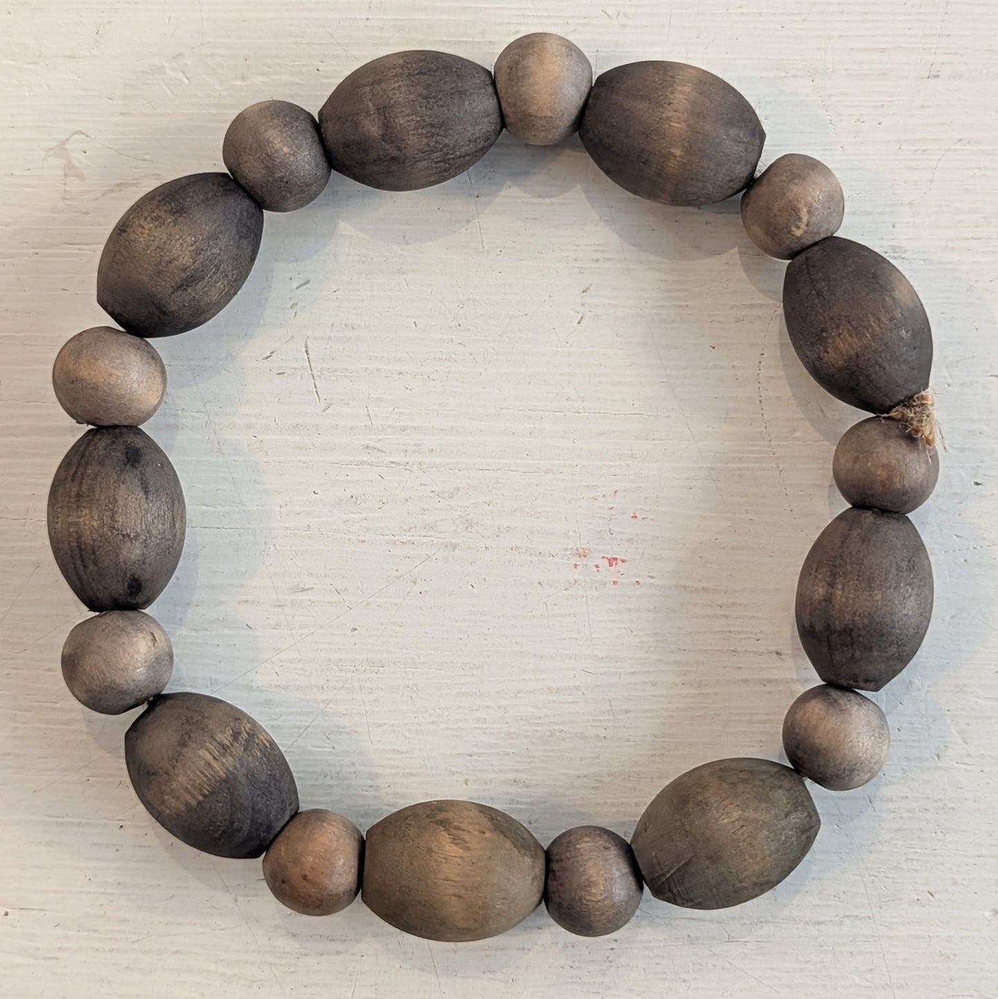 Wooden Round & Oval Bead Candle Ring