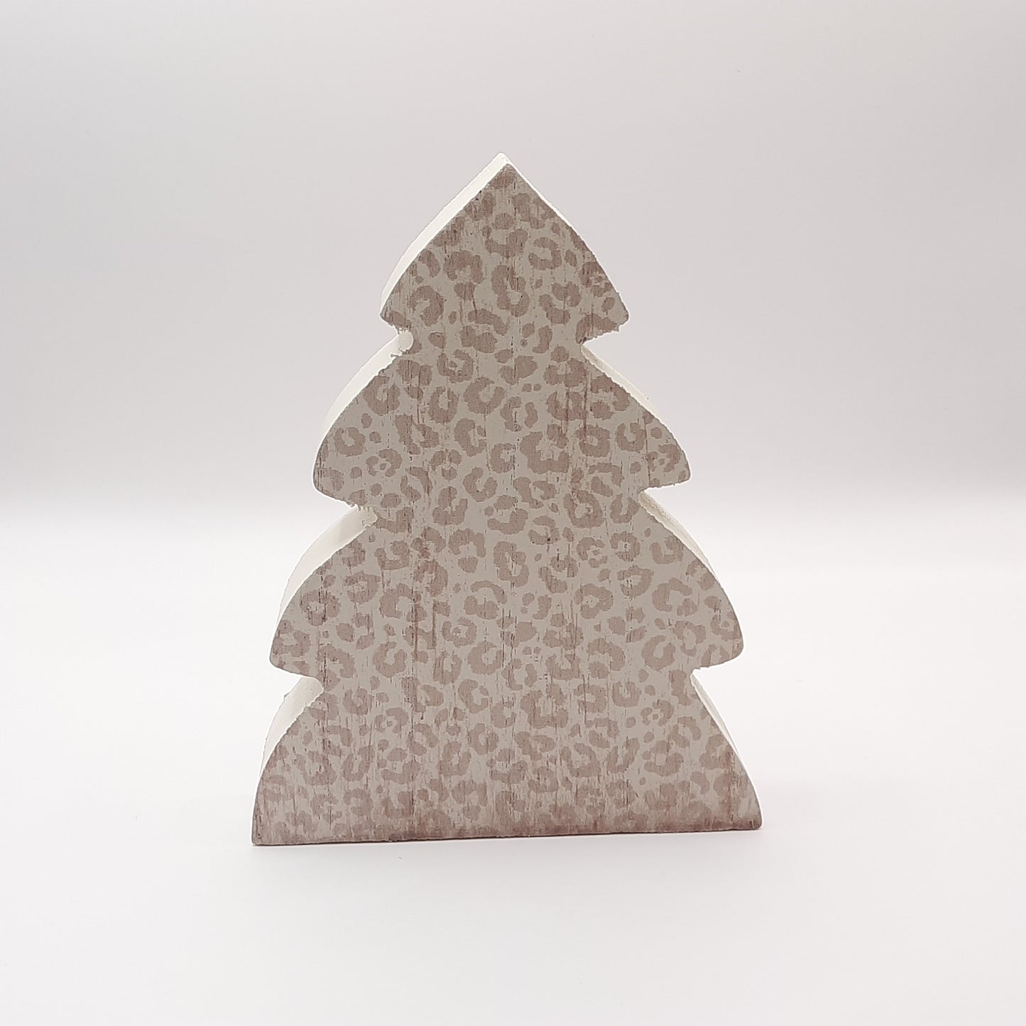 Chunky Wood Sitter Cheetah Christmas Tree