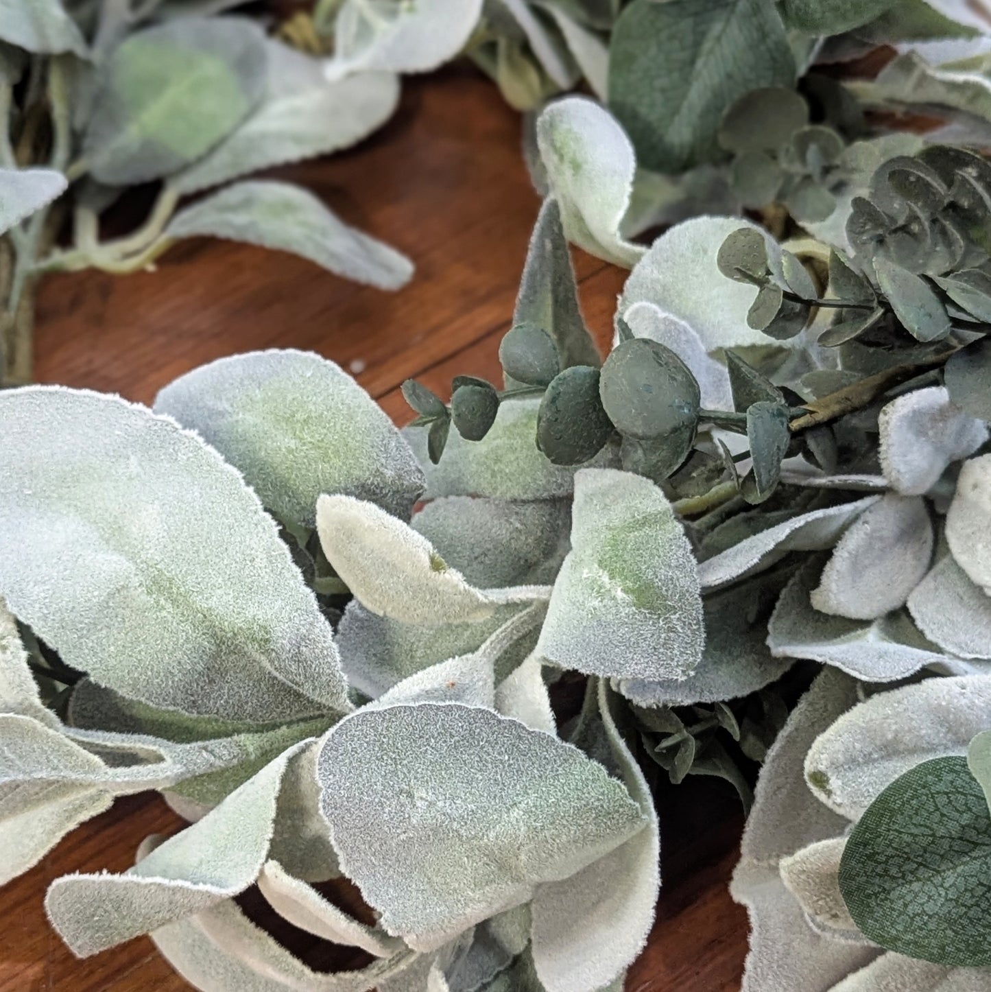 Velvet Lamb's Ear & Eucalyptus Wreath, 6.5"