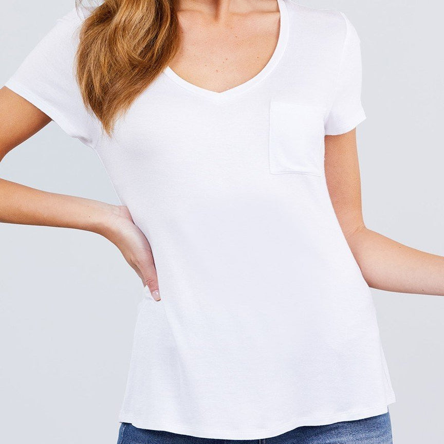 V is for Victory Relaxed Pocket Tee in Off White 2221