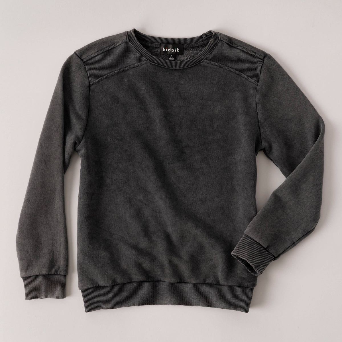 Black Garment Dyed Crew Sweatshirt Boys 314