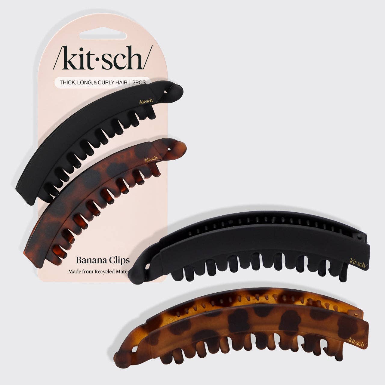 CC Banana Clip 2pc- Black & Tort
