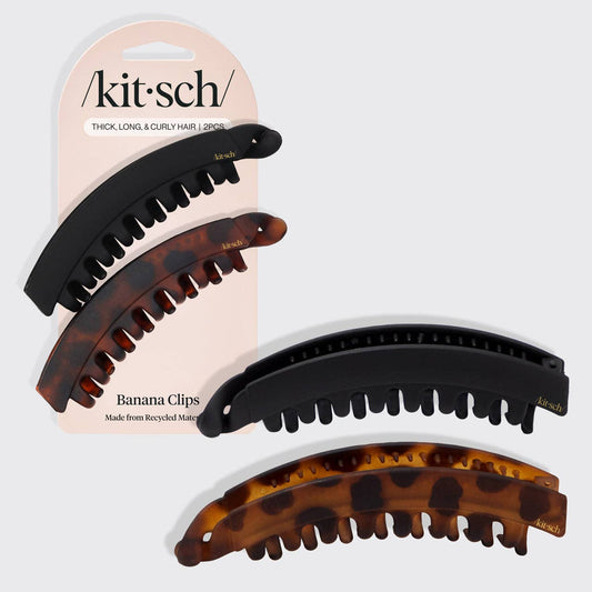 CC Banana Clip 2pc- Black & Tort