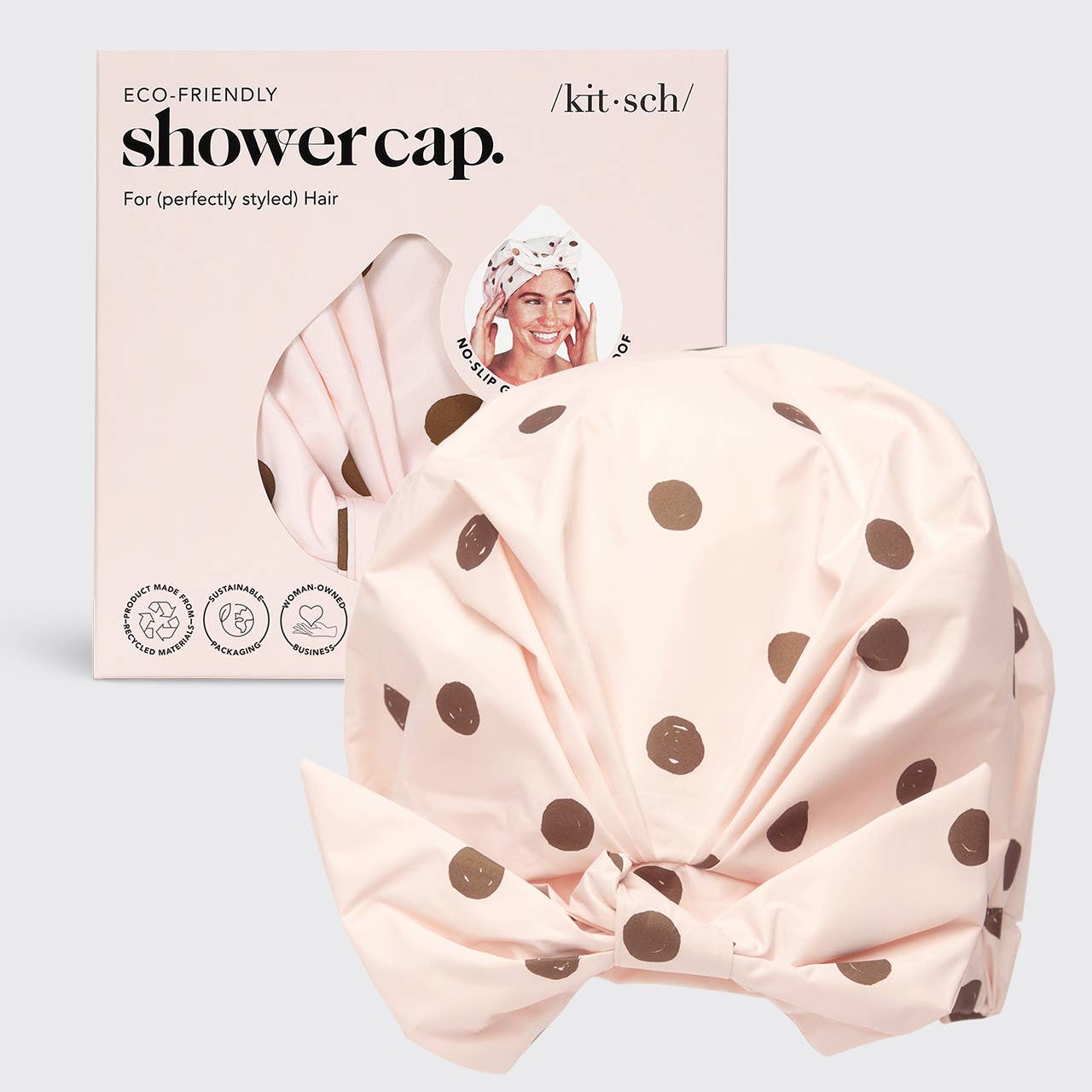 CC Luxury Shower Cap - Blush Dot