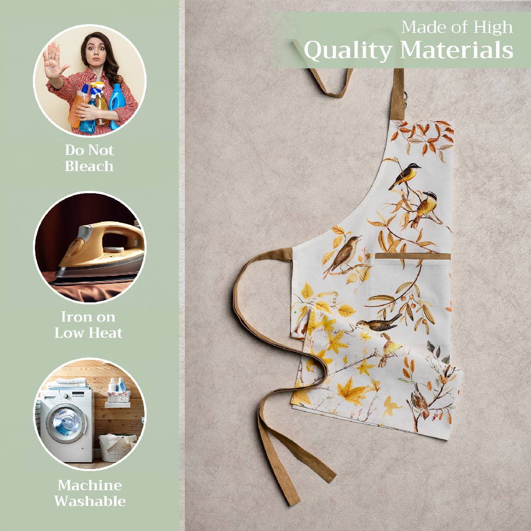 Verdier Cotton Apron - Autumnal Birds