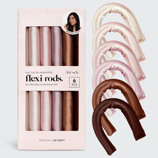 CC Satin Wrapped Flexi Rods 6pc Set - Rosewood