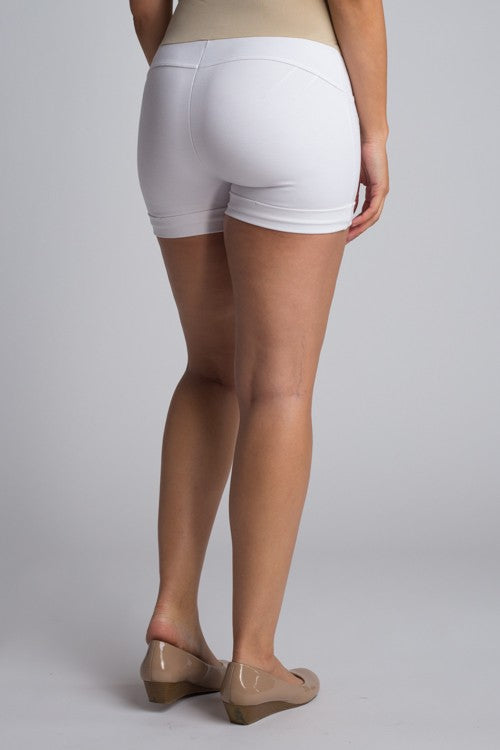 Maternity Ponte Shorts - Keeping it Cool in White