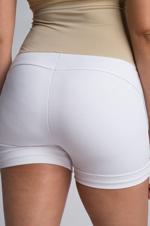 Maternity Ponte Shorts - Keeping it Cool in White
