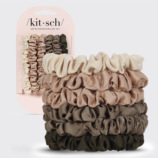 CC Ultra Petite Satin Scrunchies 6pc - Eucalyptus
