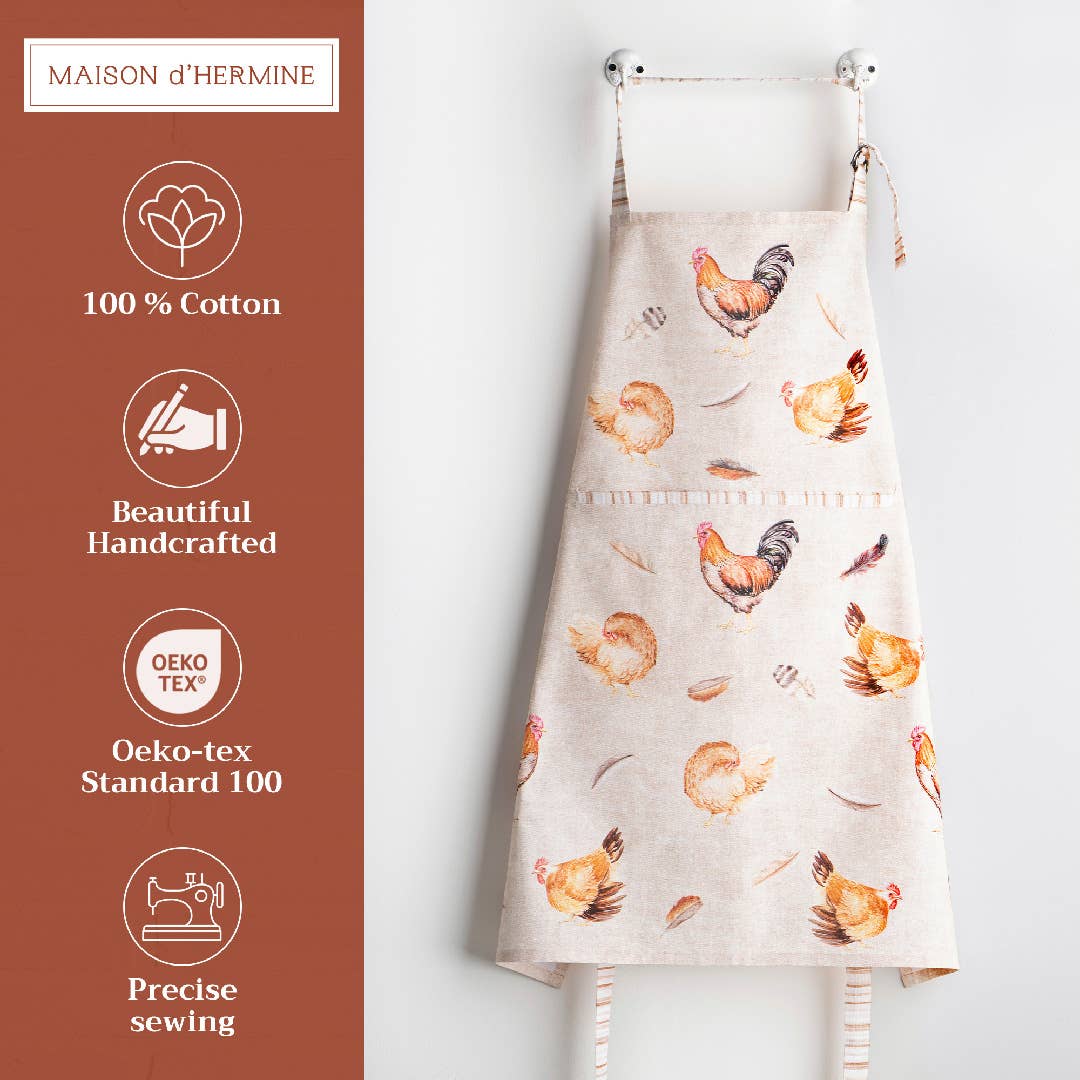 Apron 100% Cotton - Barnyard Rooster