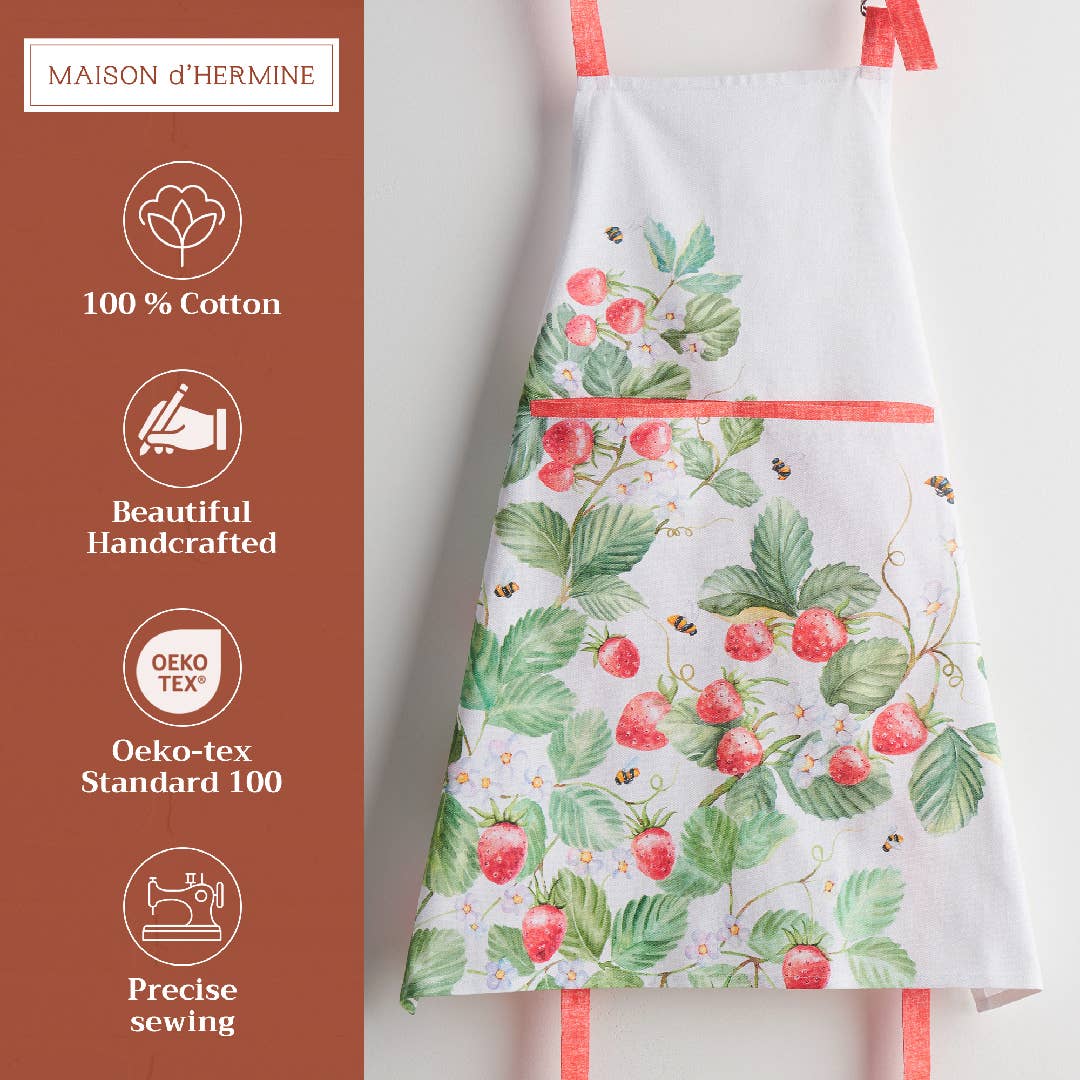 Apron 100% Cotton -  Strawberry Summer