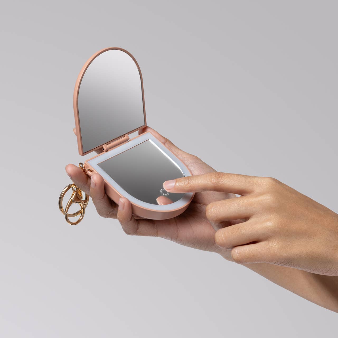 CC Terracotta Compact Mirror Keychain