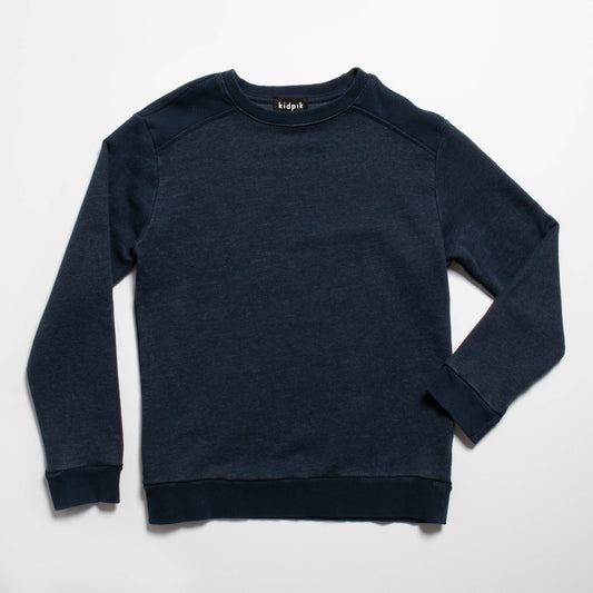 Navy Garment Dyed Crew Sweatshirt 315