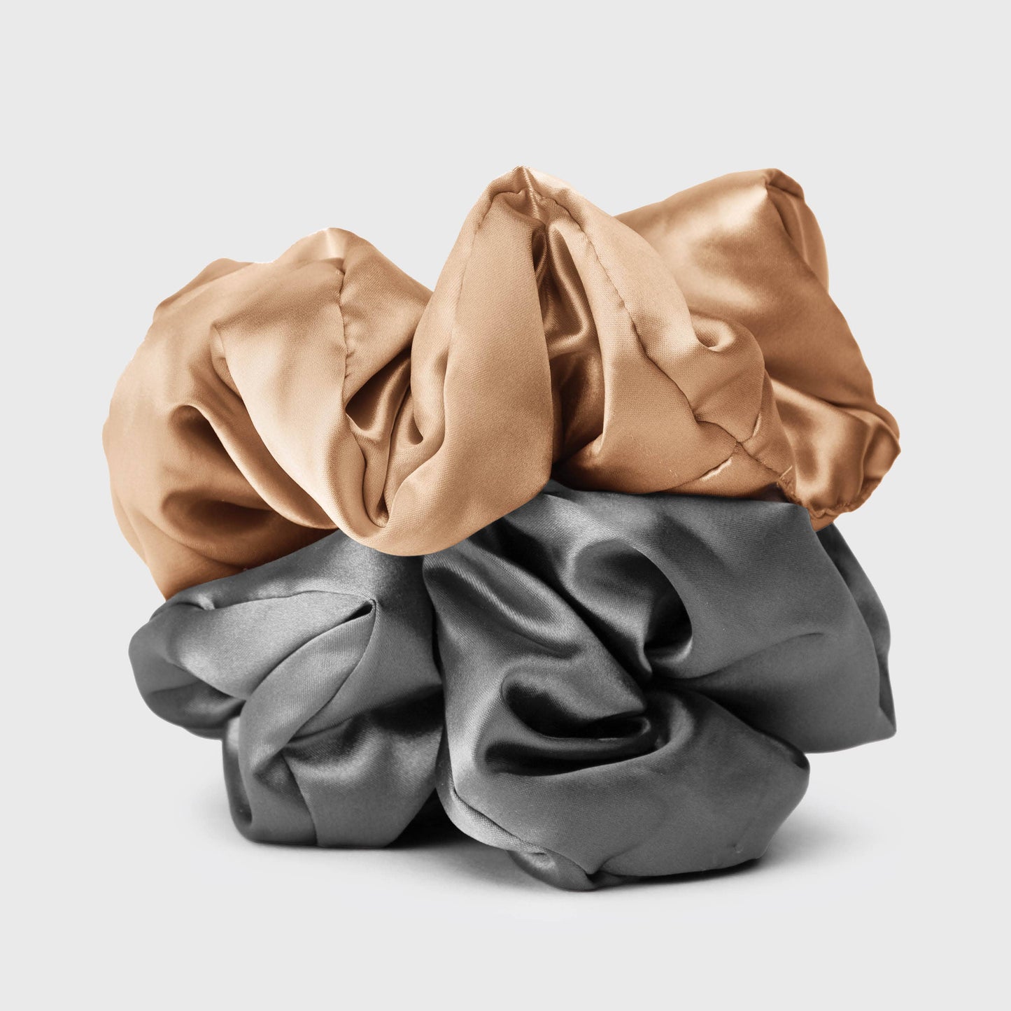 CC Satin Sleep Pillow Scrunchies - Charcoal/Gold