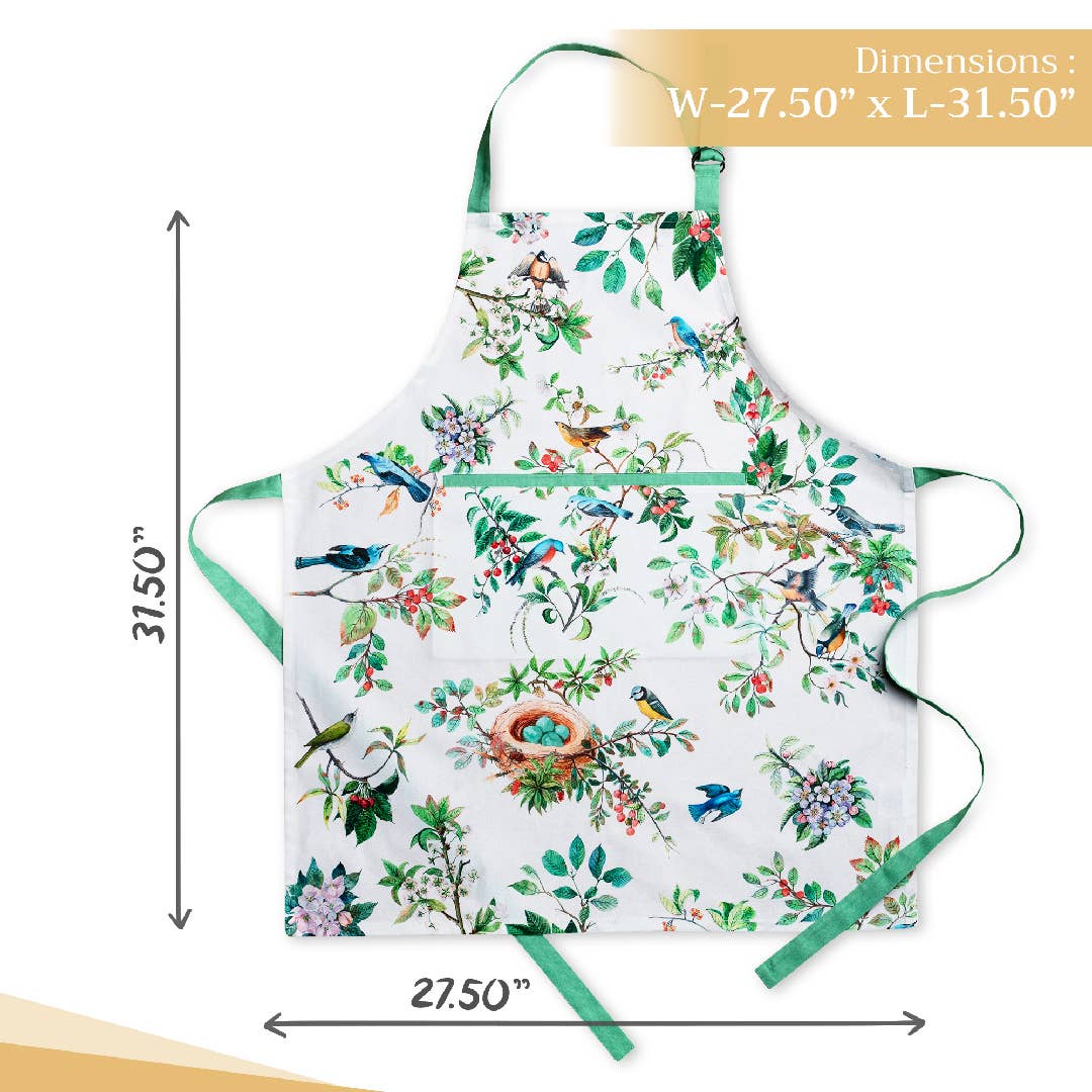 Apron 100% Cotton - Mesange Bird