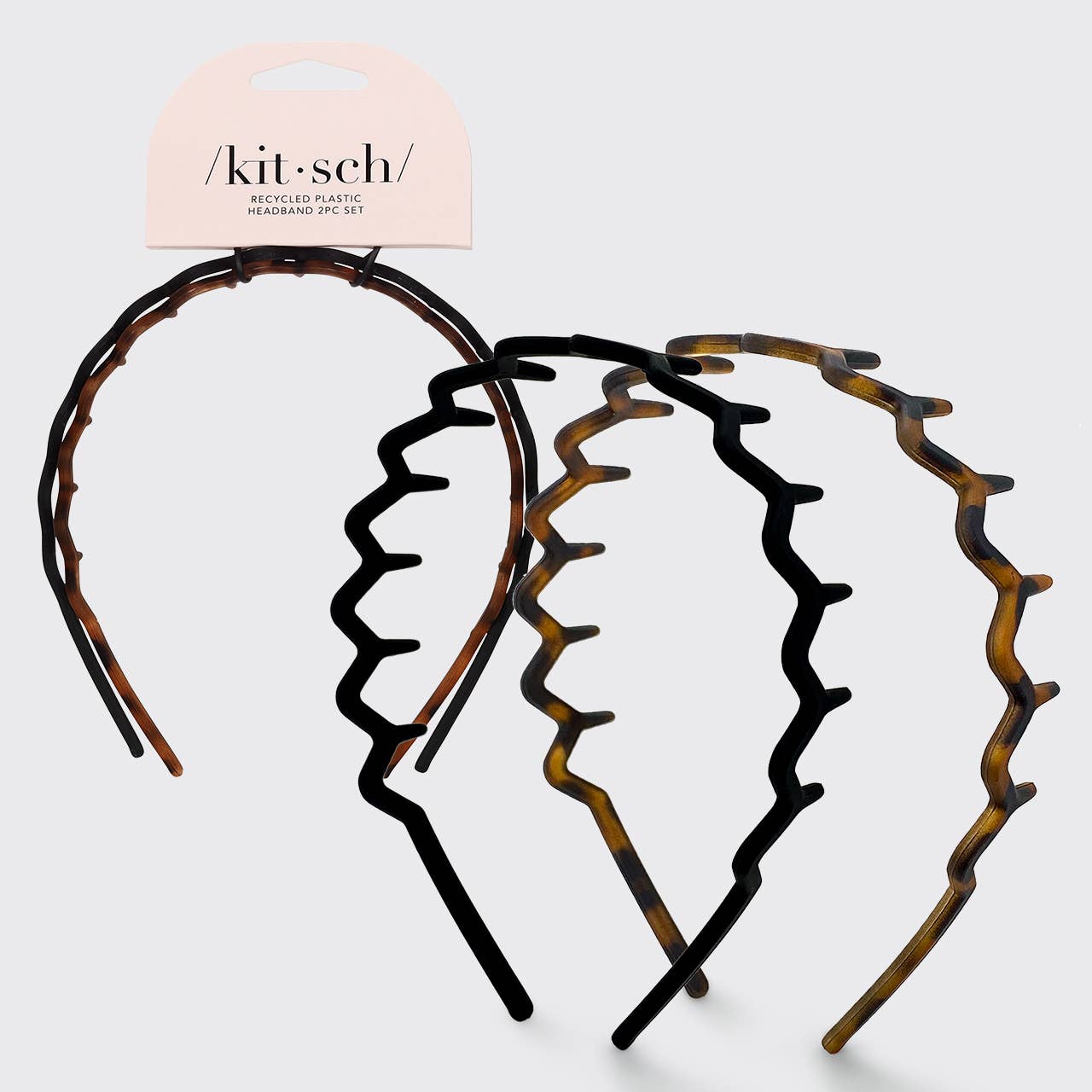 CC Zig Zag Headband 2pc - Black & Tort