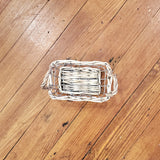 Wire basket with wicker handles