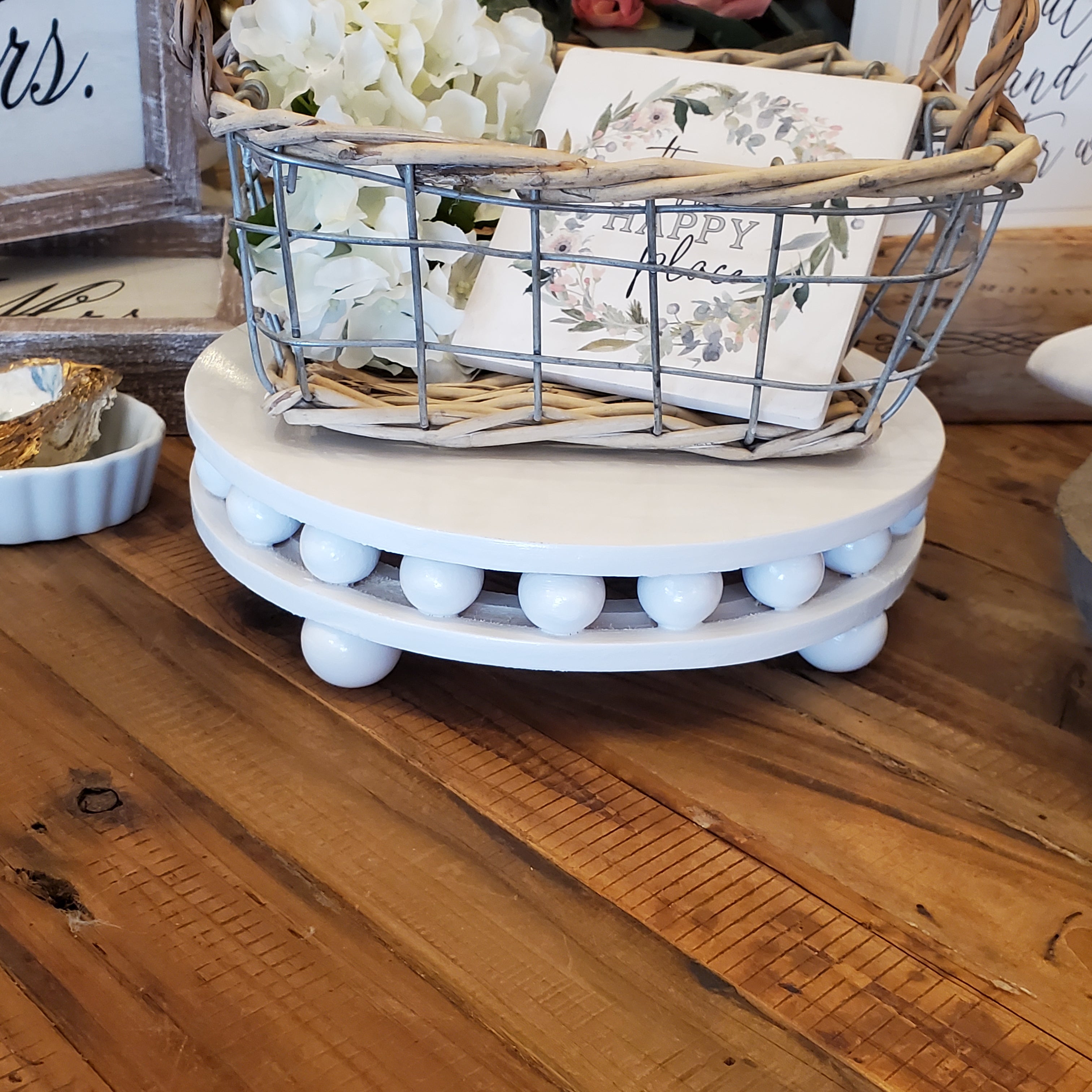 Antiqued Metal Folding Tray Table