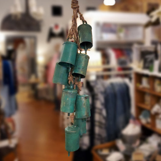 Wind Chimes Bell Cluster (patina green)