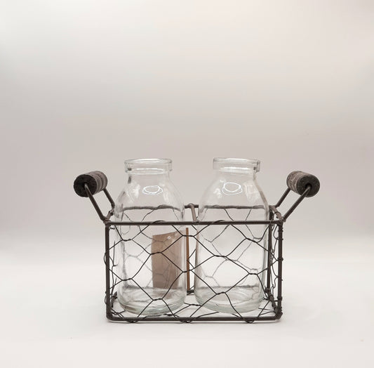 Two-Bottle Chicken Wire Caddy