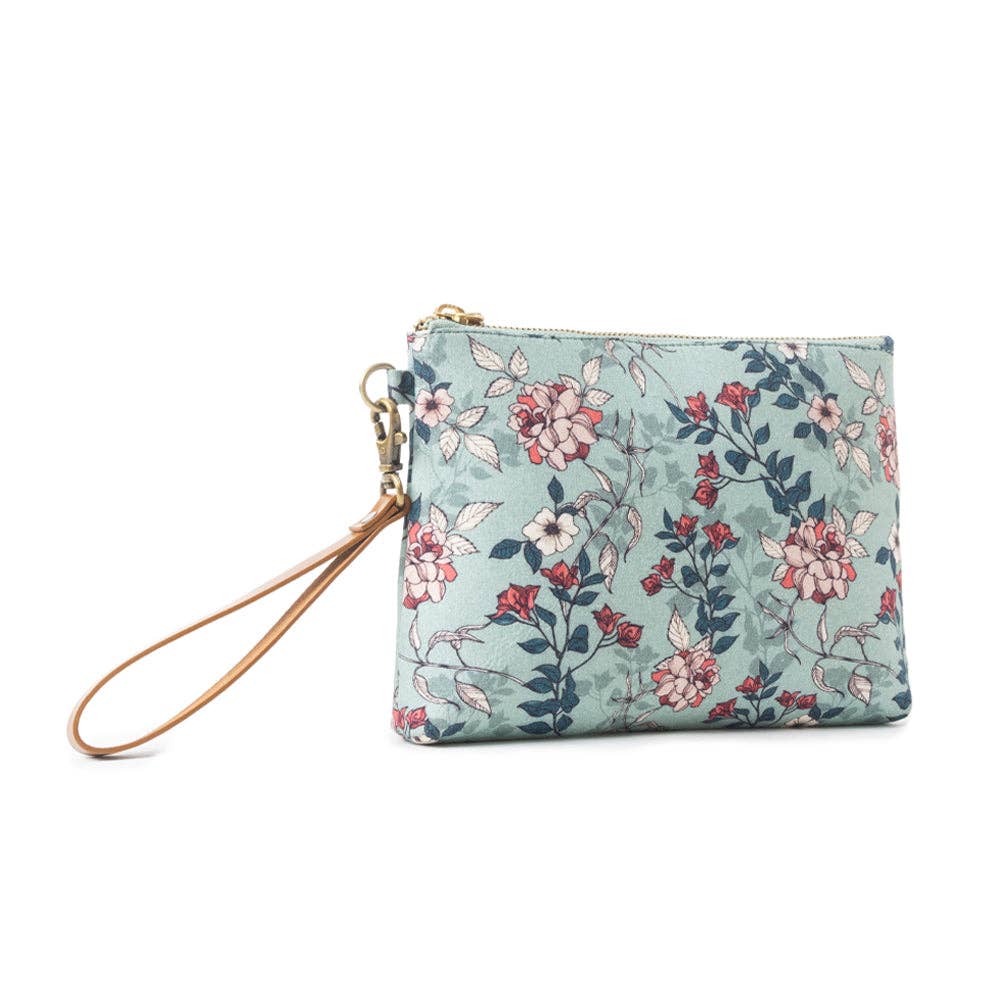 CC Peace & Serenity Blossoms Clutch Bag In Light Blue 11893