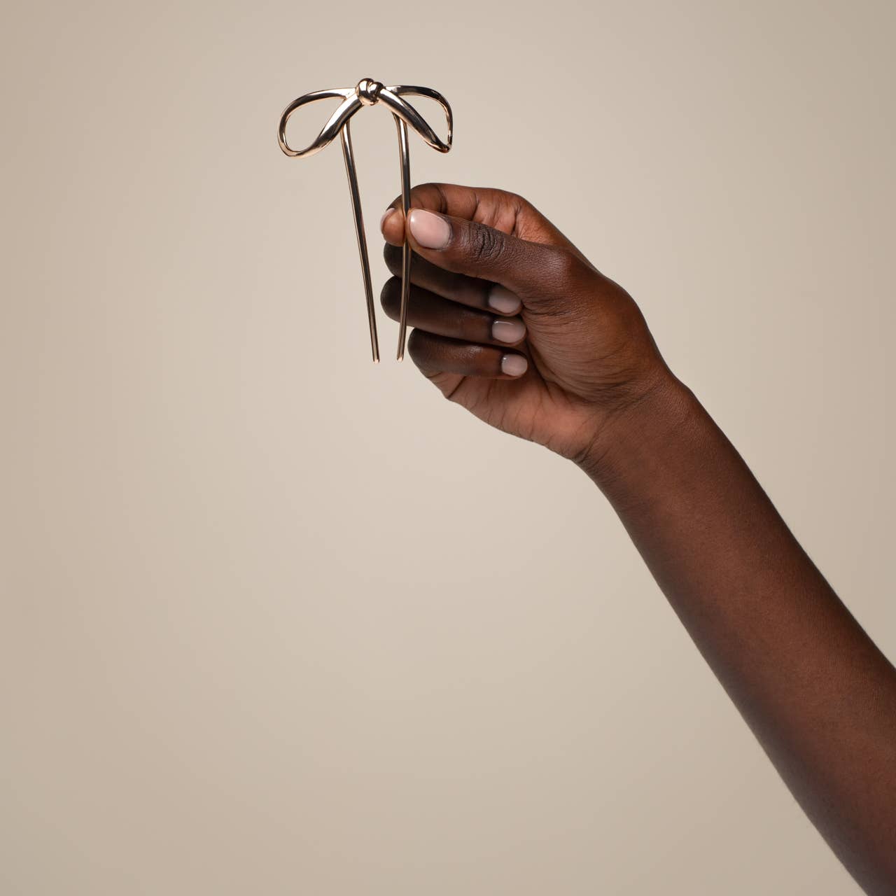 CC Mini Metal Bow French Hair Pin - Gold