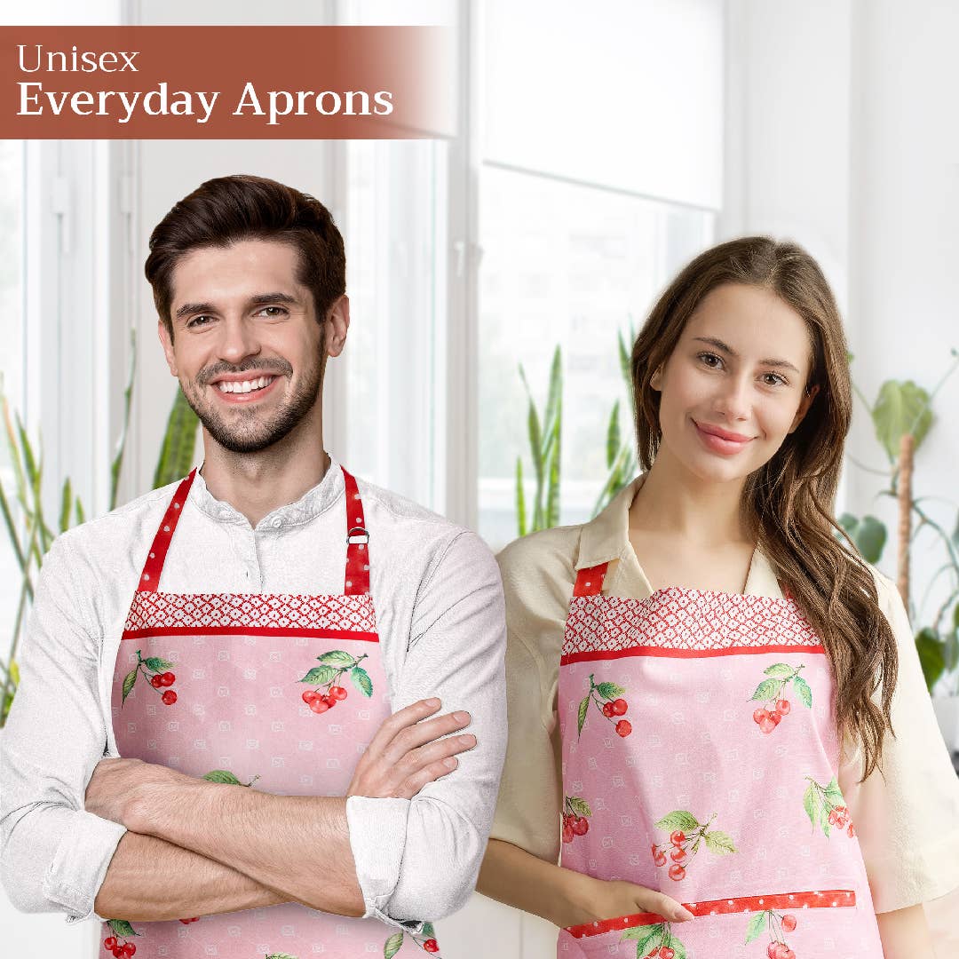Apron 100% Cotton - Pink Cherries
