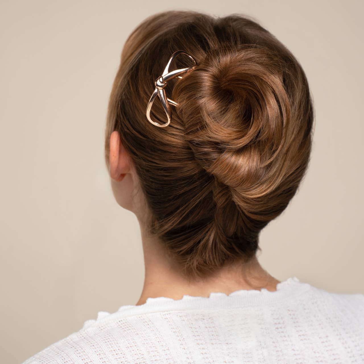 CC Mini Metal Bow French Hair Pin - Gold