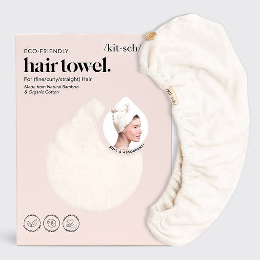 CC Quick Dry Hair Towel Turban - Ivory
