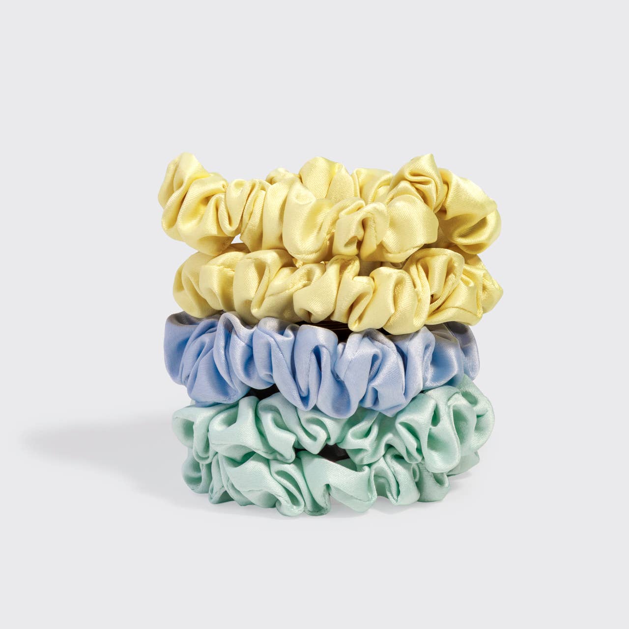 CC Ruched Satin Scrunchies 5pc Set - Multi-color