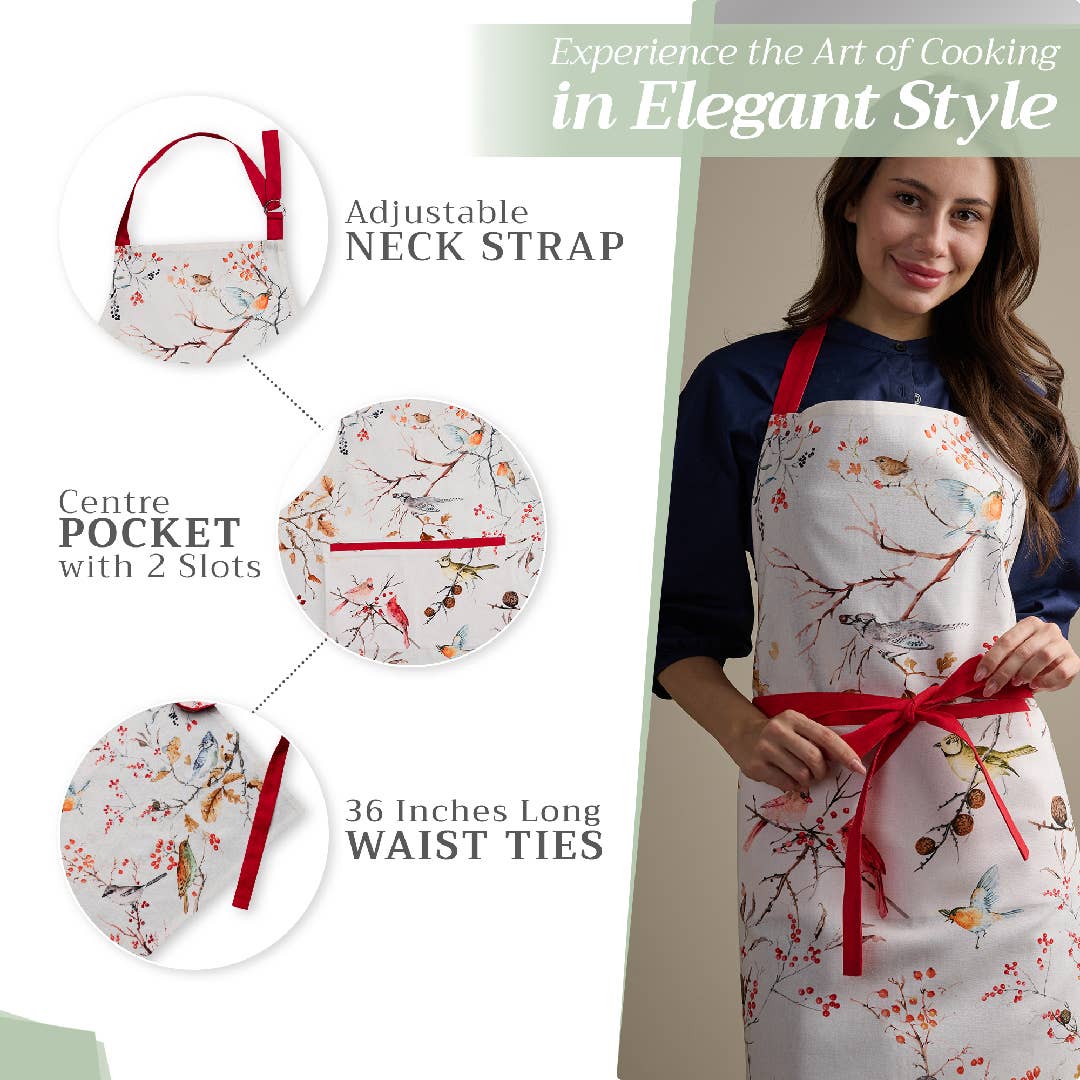 Pinson Cotton Apron - Berry and Bird
