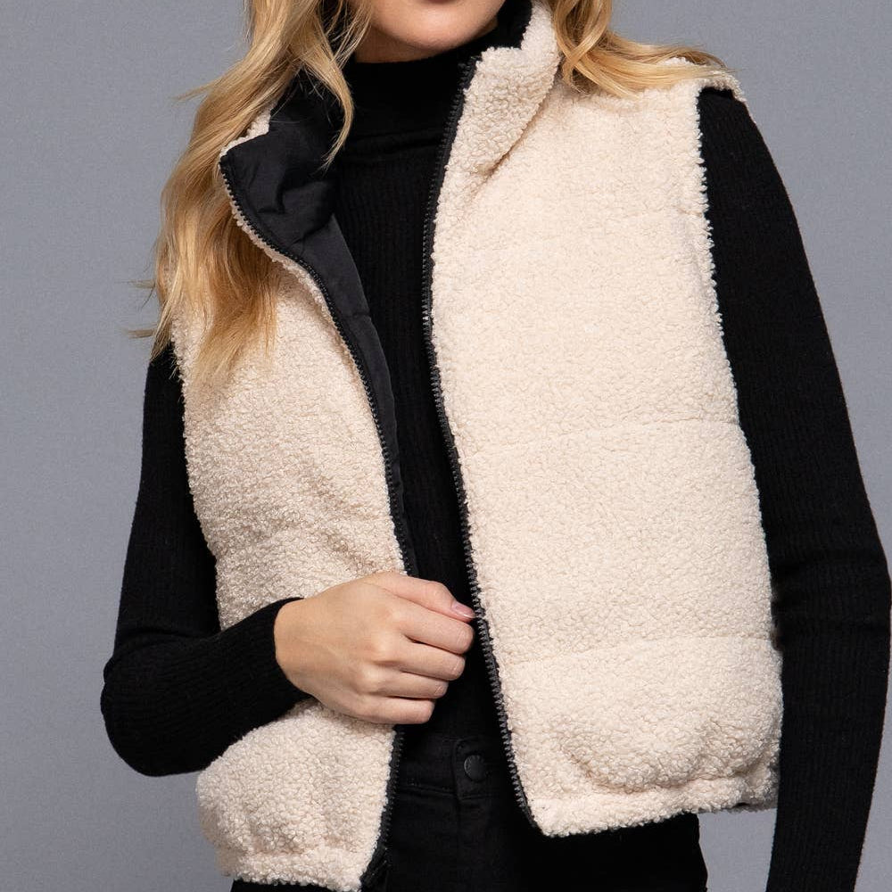 Reversible Fur Padding Vest